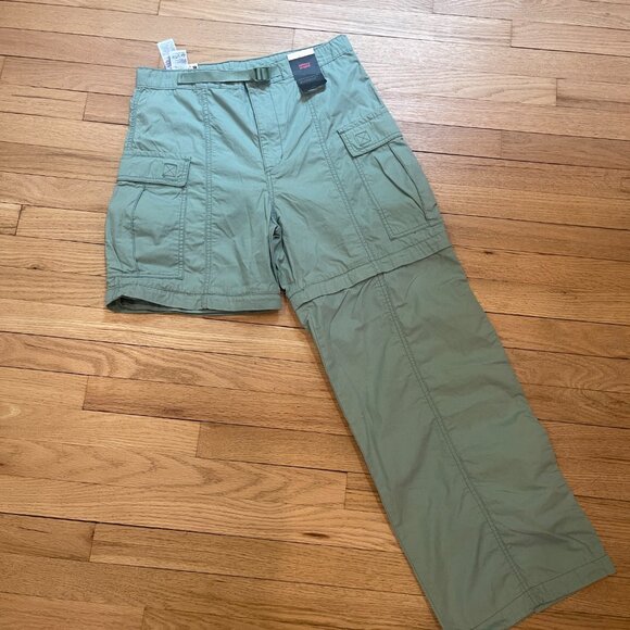 035 Levis X Free People Convertible Cargo Pants in Jade NWT Size 28 - Picture 11 of 12